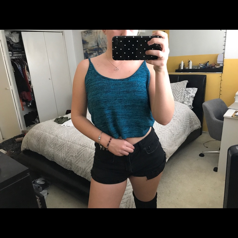 VINTAGE turquoise crop top